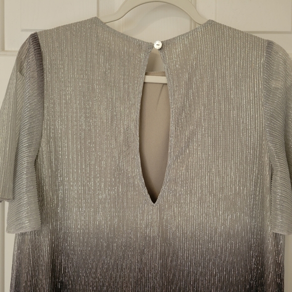 Show Me Your Mumu Size Small Jenner Dress Micro Pleat Silver Ombre - Picture 11 of 13